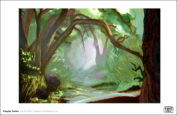 Eaton Canyon digital painting done on location.